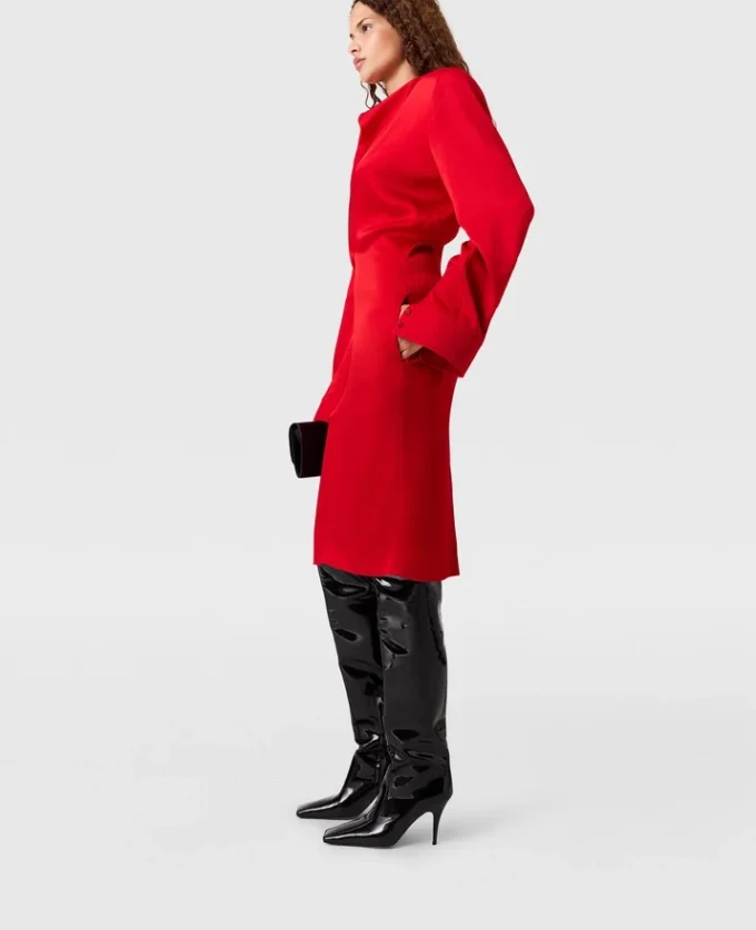 Cowl Neck Long-Sleeve Midi Dress Cowl Neck Long-Sleeve Midi Dress