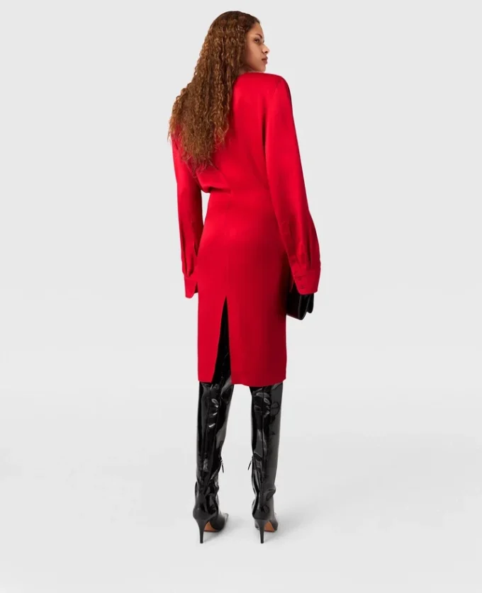 Cowl Neck Long-Sleeve Midi Dress Cowl Neck Long-Sleeve Midi Dress