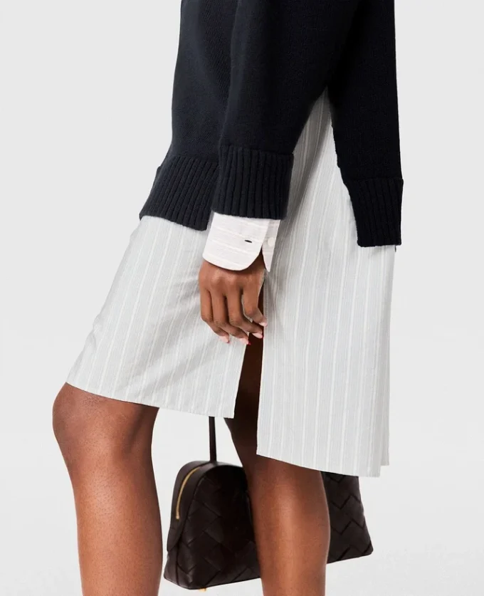 Crewneck Sweater Shirt Dress Crewneck Sweater Shirt Dress