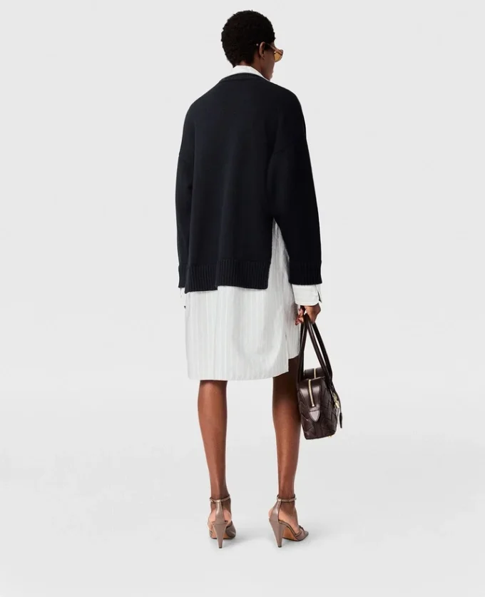 Crewneck Sweater Shirt Dress Crewneck Sweater Shirt Dress