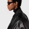 Crocodile-Embossed Cropped Bomber Jacket Crocodile-Embossed Cropped Bomber Jacket