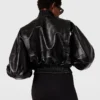 Crocodile-Embossed Cropped Bomber Jacket Crocodile-Embossed Cropped Bomber Jacket