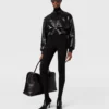 Crocodile-Embossed Cropped Bomber Jacket Crocodile-Embossed Cropped Bomber Jacket