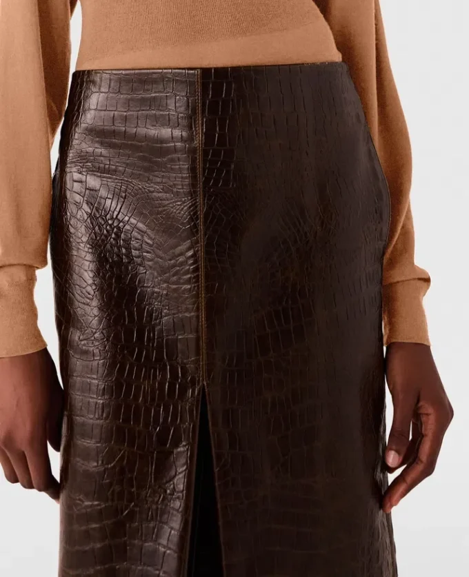 Crocodile Embossed Midi Skirt Crocodile Embossed Midi Skirt