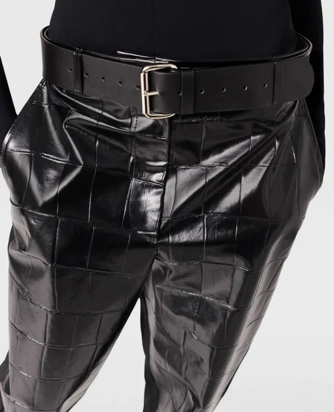 Crocodile-Embossed Straight-Leg Pants Crocodile-Embossed Straight-Leg Pants