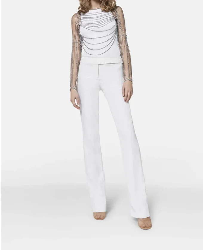 Crystal Chain Sleeve Top Crystal Chain Sleeve Top