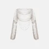 Crystal Chain Sleeve Top Crystal Chain Sleeve Top