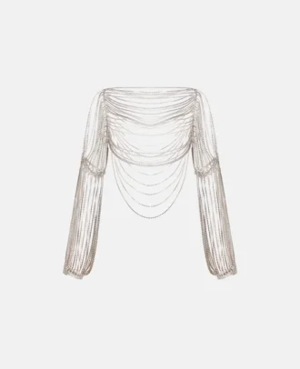 Crystal Chain Sleeve Top