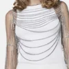Crystal Chain Sleeve Top Crystal Chain Sleeve Top