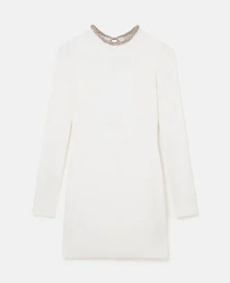 Crystal Collar Cocktail Mini Dress