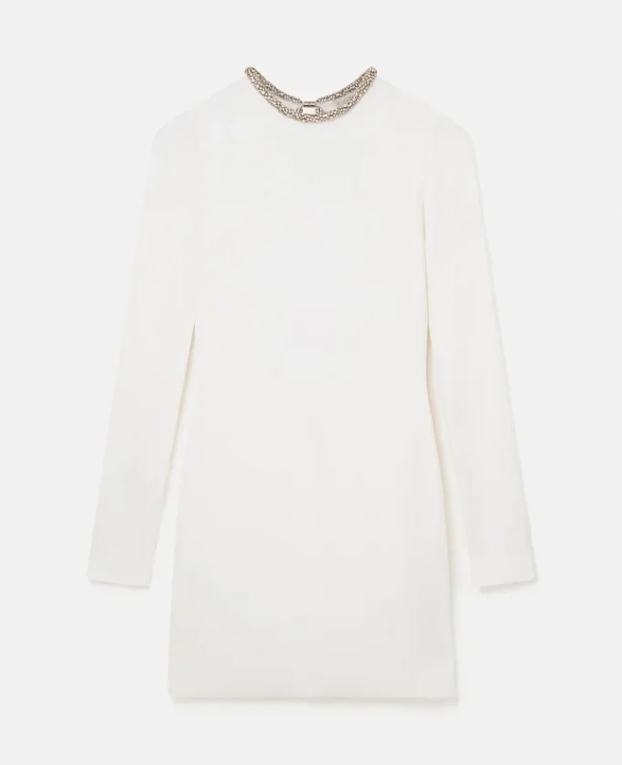 Crystal Collar Cocktail Mini Dress Crystal Collar Cocktail Mini Dress