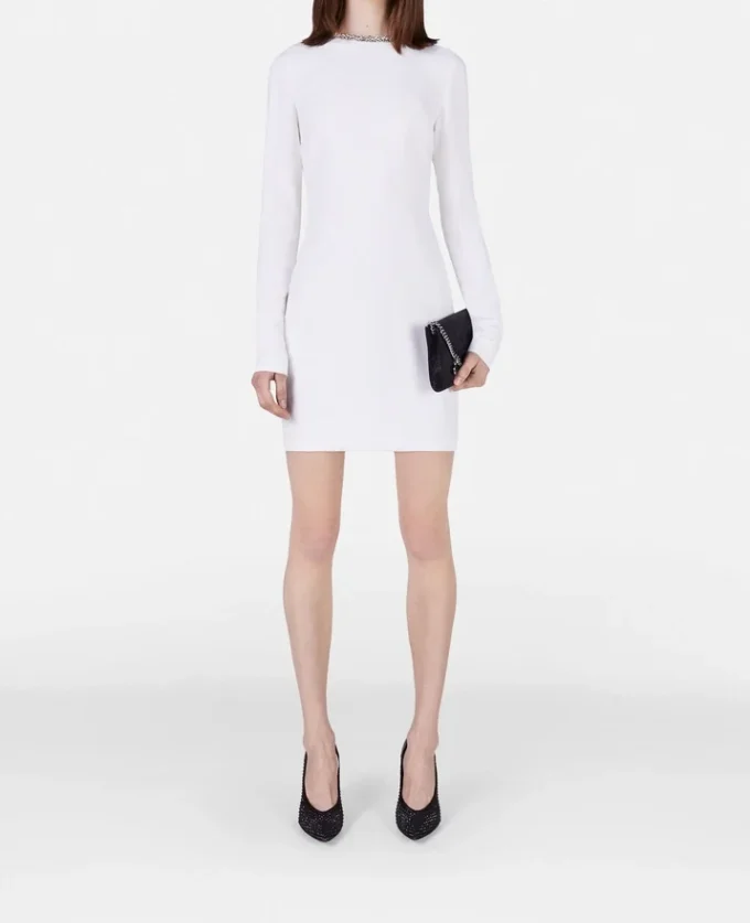 Crystal Collar Cocktail Mini Dress Crystal Collar Cocktail Mini Dress