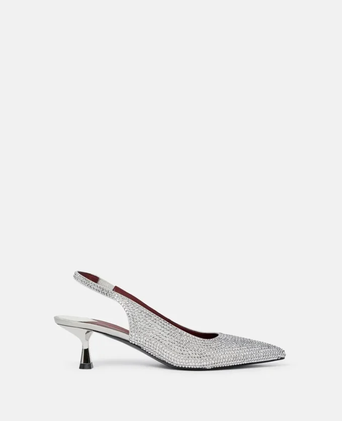 Crystal-Embellished Kitten Heel Slingbacks Crystal-Embellished Kitten Heel Slingbacks