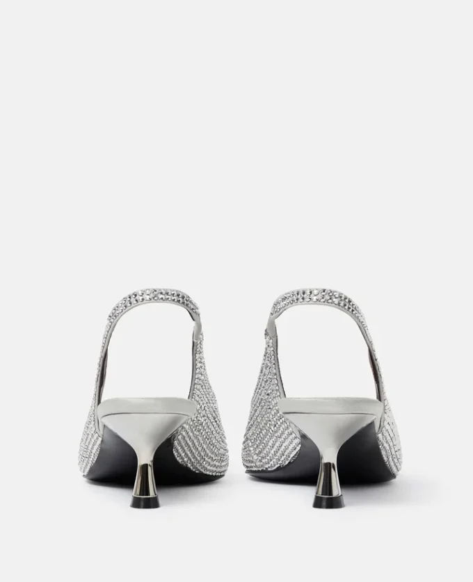 Crystal-Embellished Kitten Heel Slingbacks Crystal-Embellished Kitten Heel Slingbacks
