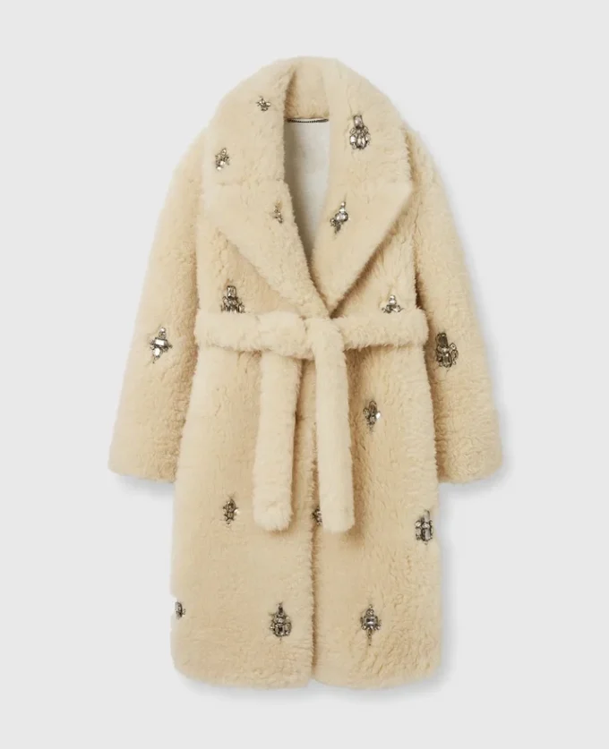 Crystal-Embellished Plush Teddy Coat Crystal-Embellished Plush Teddy Coat