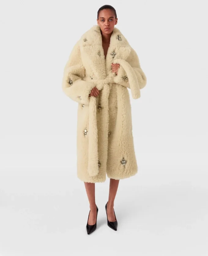 Crystal-Embellished Plush Teddy Coat Crystal-Embellished Plush Teddy Coat