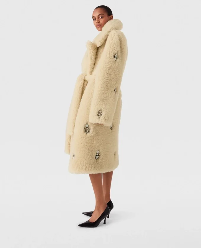 Crystal-Embellished Plush Teddy Coat Crystal-Embellished Plush Teddy Coat