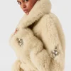 Crystal-Embellished Plush Teddy Coat Crystal-Embellished Plush Teddy Coat