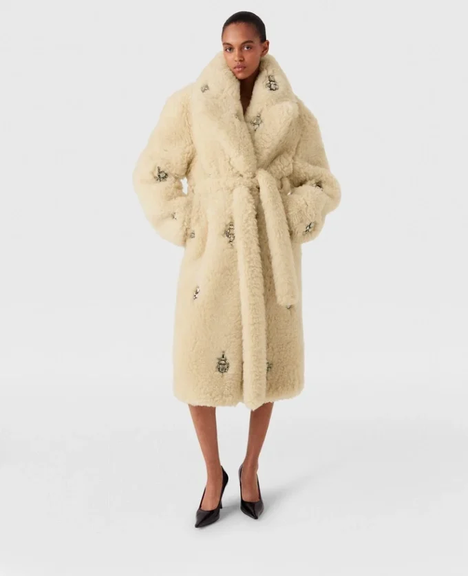 Crystal-Embellished Plush Teddy Coat Crystal-Embellished Plush Teddy Coat