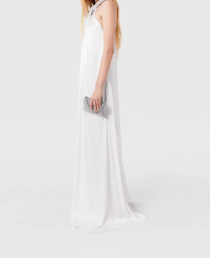 Crystal Halterneck Satin Maxi Dress Crystal Halterneck Satin Maxi Dress
