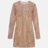 Crystal Mesh Silk Mini Dress Crystal Mesh Silk Mini Dress
