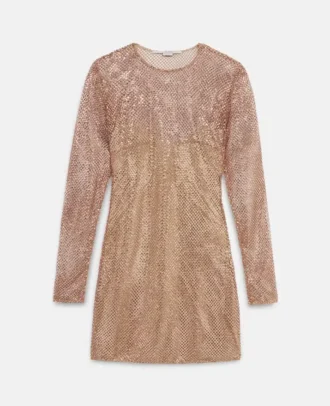 Crystal Mesh Silk Mini Dress Crystal Mesh Silk Mini Dress