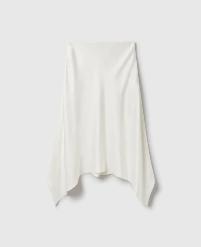 Curved Hem Satin Midi Skirt Curved Hem Satin Midi Skirt
