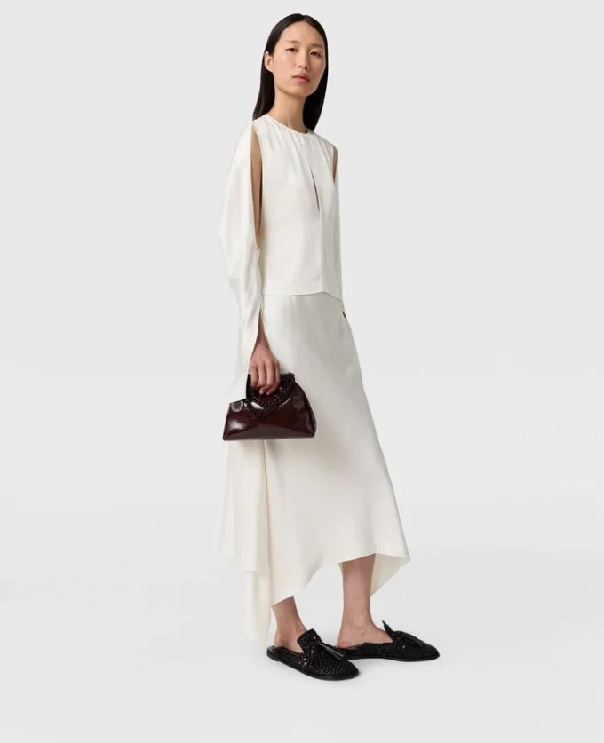 Curved Hem Satin Midi Skirt Curved Hem Satin Midi Skirt