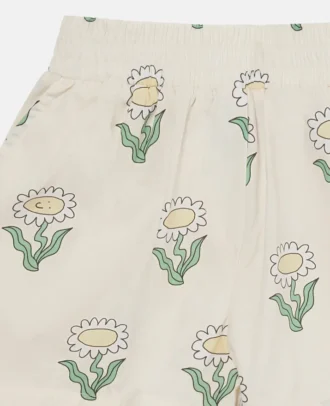 Daisies Elasticated Scalloped-Trim Shorts