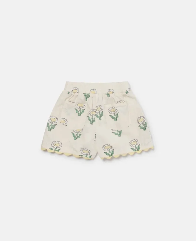 Daisies Elasticated Scalloped-Trim Shorts Daisies Elasticated Scalloped-Trim Shorts