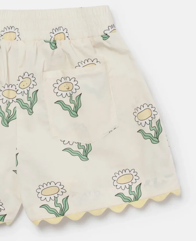 Daisies Elasticated Scalloped-Trim Shorts Daisies Elasticated Scalloped-Trim Shorts