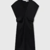 Deep V Cap Sleeved Midi Dress Deep V Cap Sleeved Midi Dress