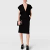 Deep V Cap Sleeved Midi Dress Deep V Cap Sleeved Midi Dress