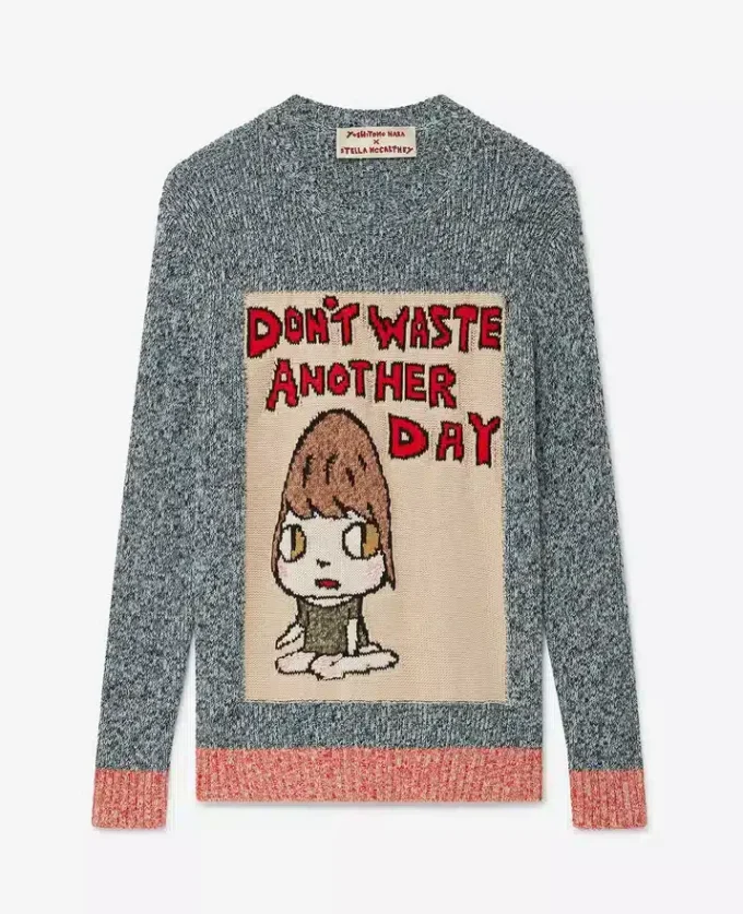 Don’t Waste Another Day’ Slogan Cotton Knit Jumper Don’t Waste Another Day’ Slogan Cotton Knit Jumper