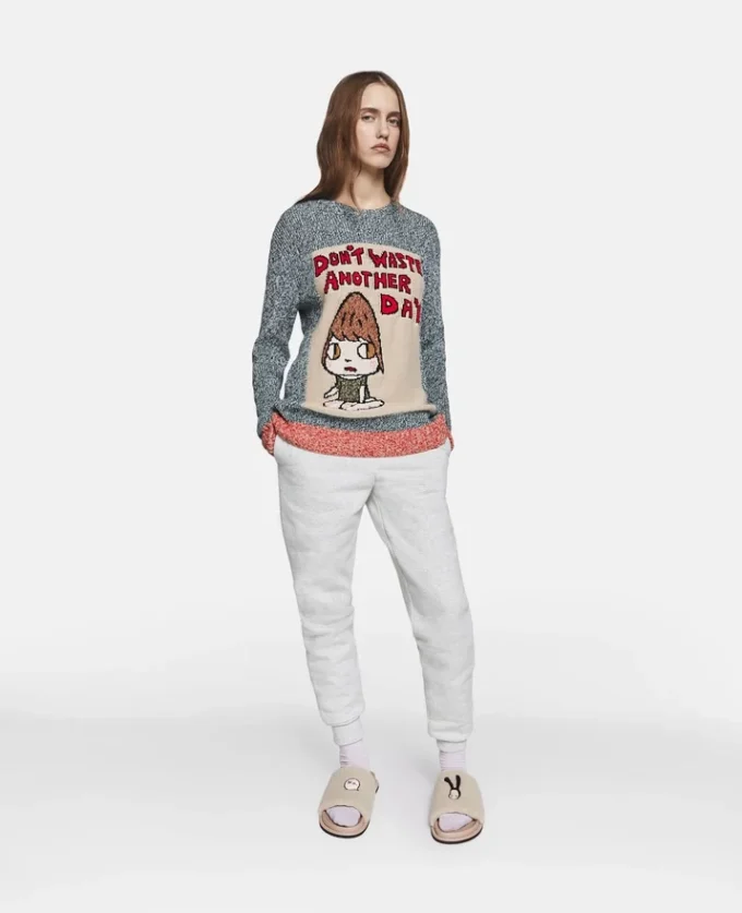 Don’t Waste Another Day’ Slogan Cotton Knit Jumper Don’t Waste Another Day’ Slogan Cotton Knit Jumper