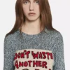 Don’t Waste Another Day’ Slogan Cotton Knit Jumper Don’t Waste Another Day’ Slogan Cotton Knit Jumper