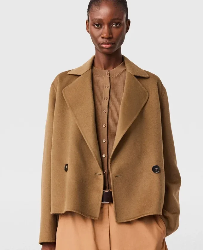 Double-Breasted Cropped Peacoat Jacket Double-Breasted Cropped Peacoat Jacket