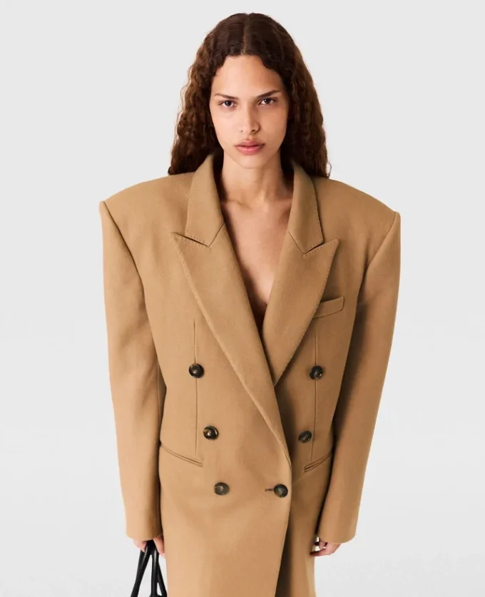 Double-Breasted Mid-Length Coat Double-Breasted Mid-Length Coat