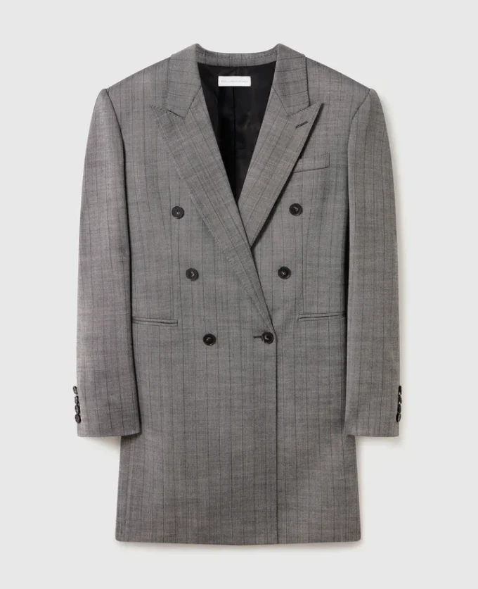 Double-Breasted Pinstripe Blazer Mini Dress Double-Breasted Pinstripe Blazer Mini Dress