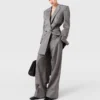 Pinstripe Pleated Straight-Leg Pants Pinstripe Pleated Straight-Leg Pants