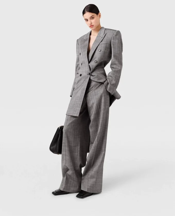 Pinstripe Pleated Straight-Leg Pants Pinstripe Pleated Straight-Leg Pants