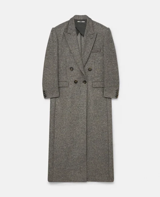 Double-Breasted Tweed Long Coat Double-Breasted Tweed Long Coat