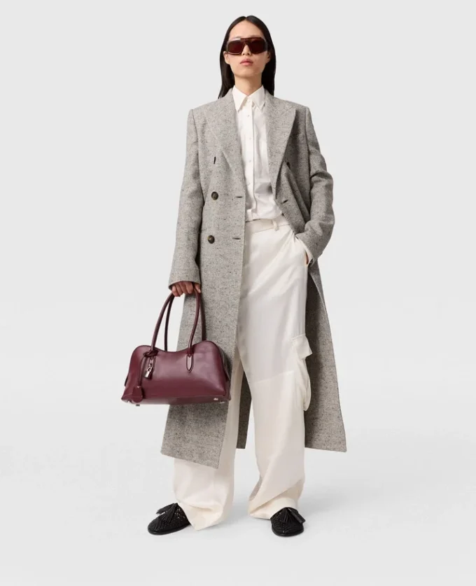 Double-Breasted Tweed Long Coat Double-Breasted Tweed Long Coat