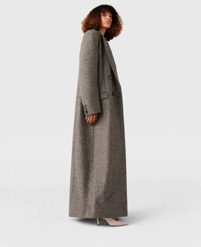 Double-Breasted Tweed Long Coat Double-Breasted Tweed Long Coat