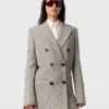 Double-Breasted Tweed Long Coat Double-Breasted Tweed Long Coat