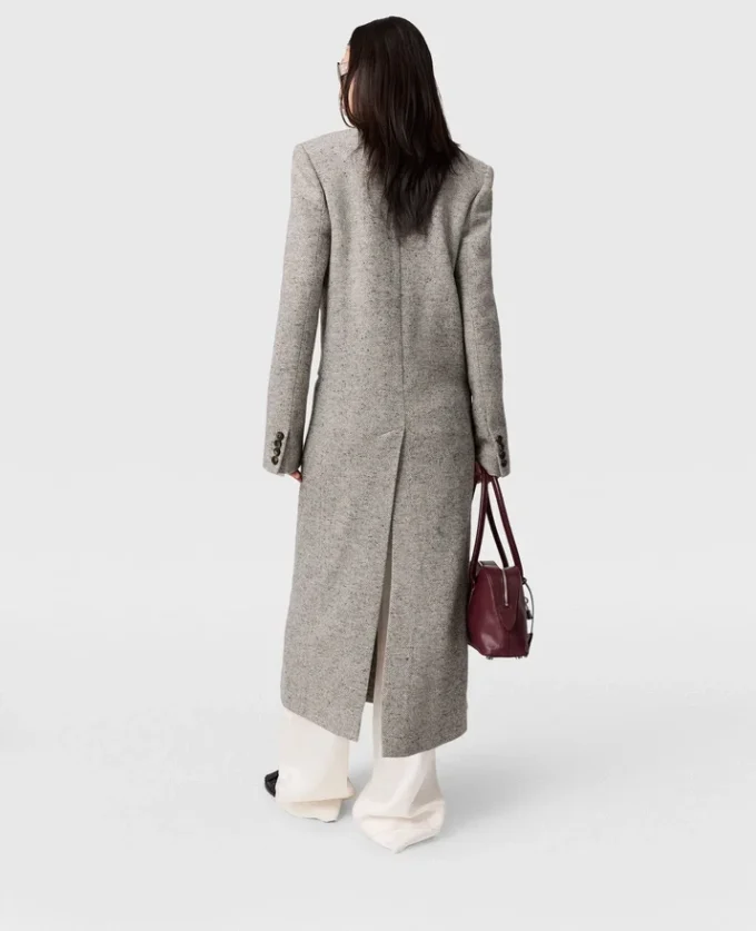 Double-Breasted Tweed Long Coat Double-Breasted Tweed Long Coat