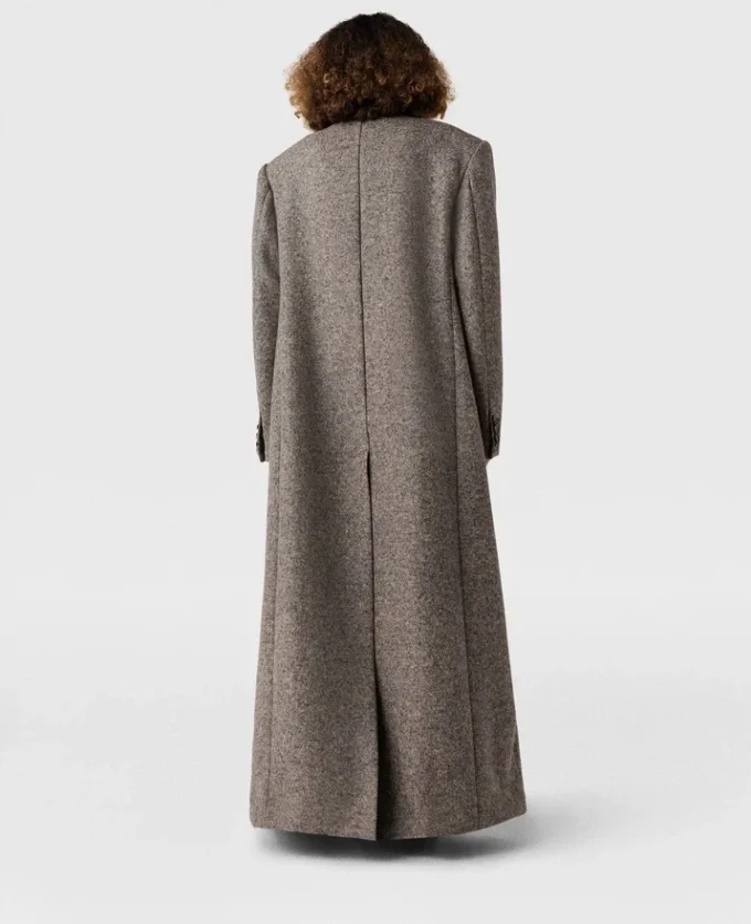 Double-Breasted Tweed Long Coat Double-Breasted Tweed Long Coat