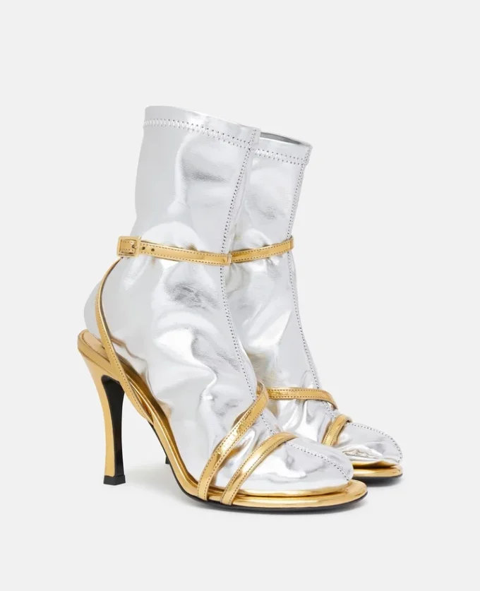 Double-Chromatic Sock-Effect Heeled Boots Double-Chromatic Sock-Effect Heeled Boots