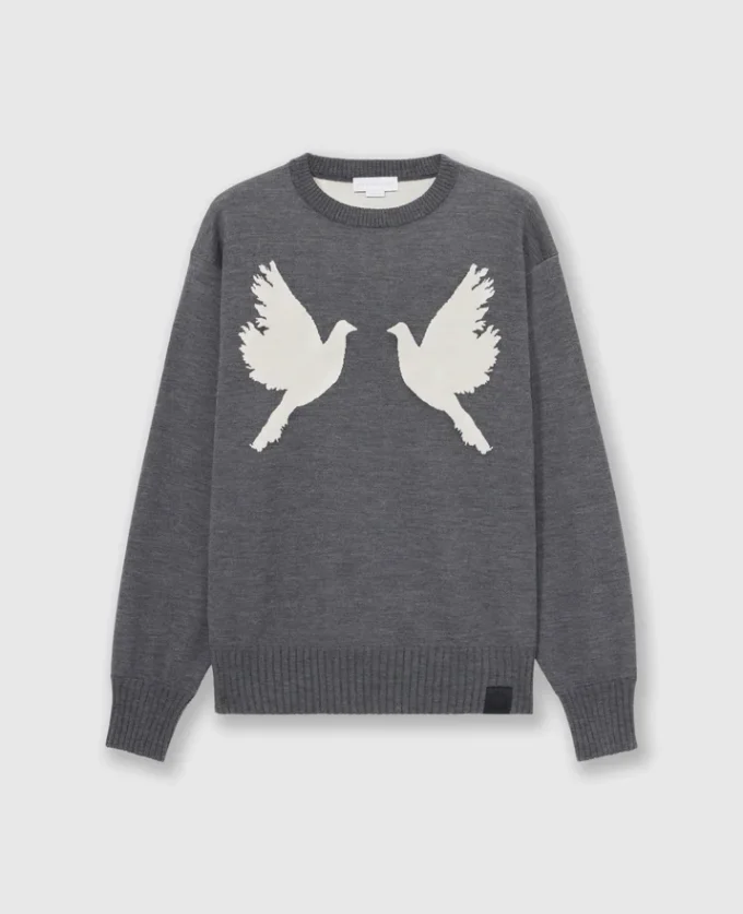 Dove Appliqué Crewneck Sweater Dove Appliqué Crewneck Sweater