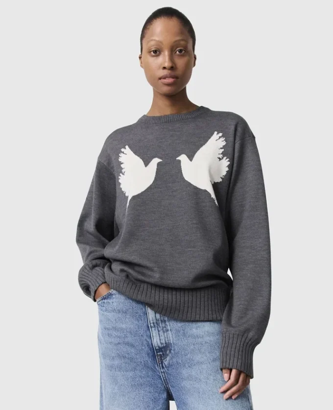 Dove Appliqué Crewneck Sweater Dove Appliqué Crewneck Sweater